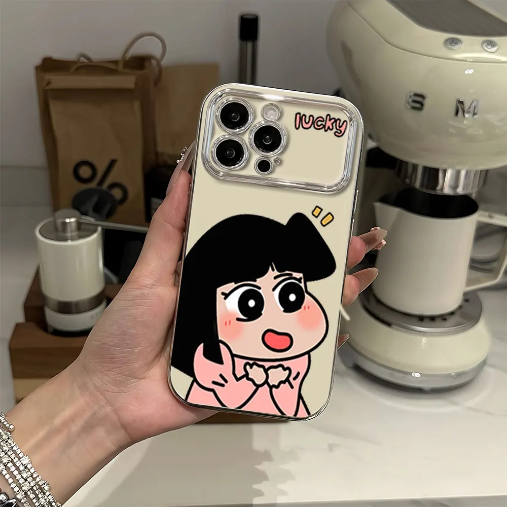 Bilibili Suotome Ai Love shin-chan Electric Ferry Large Window Phone Case For iPhone 12 11 13 14 15 16 Pro Max Plus Shell