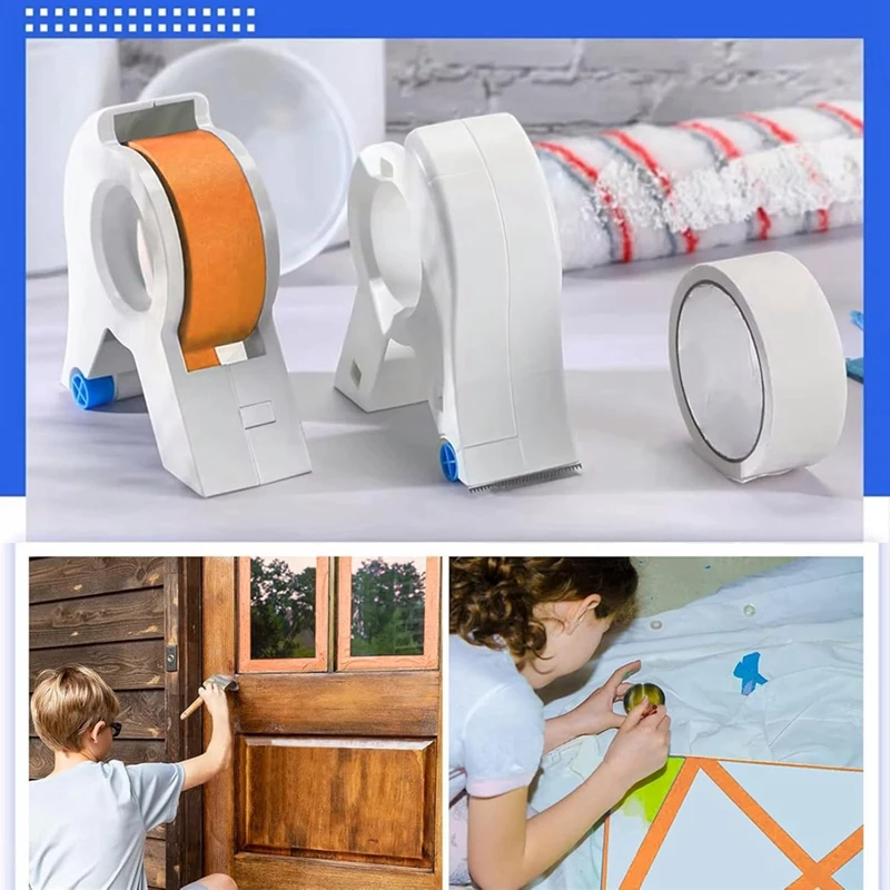 Juego de BAAG-6PCS aplicador de cinta de pintura adhesiva, herramienta aplicadora de cinta de pintores con 5 rollos de cinta de pintura y dispensador