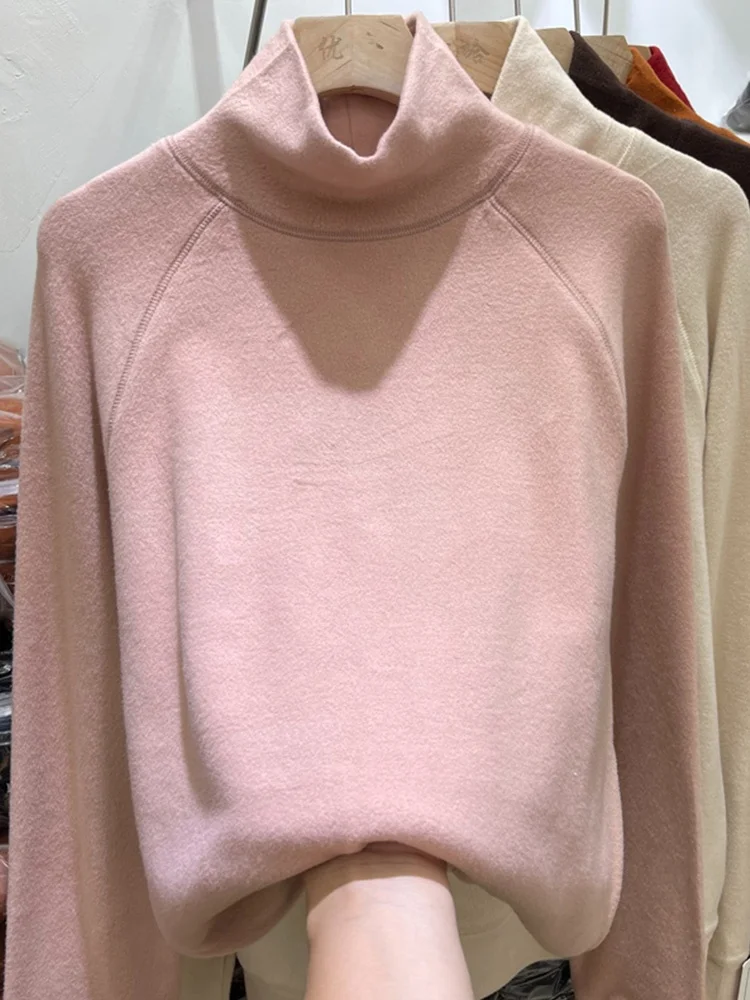Self-Heating High-Neck Loose Women's Base Shirt Inner Wear T-Shirt Korean Style Autumn Winter New Fashion Warm Top