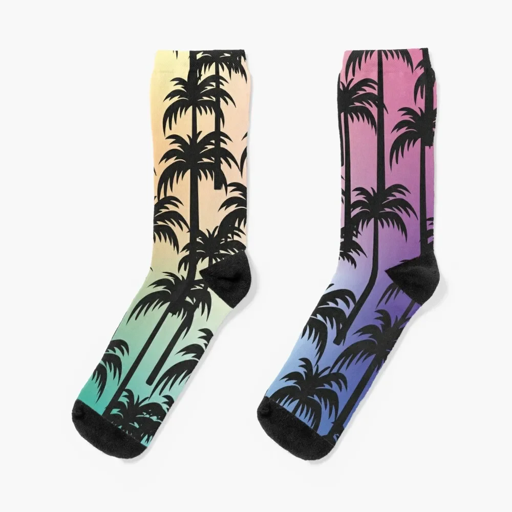 

Rainbow of palm trees Socks cool snow funny gift FASHION Men's Socks Women's