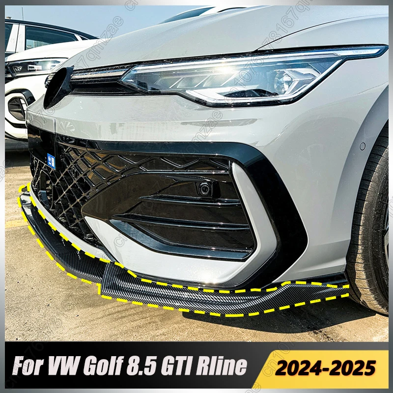 

Car Front Spoiler Cap For Volkswagen VW Golf 8.5 MK8.5 GTI Rline 2024-2025+ Front Bumper Lip Spoiler Splitter Covers Kits