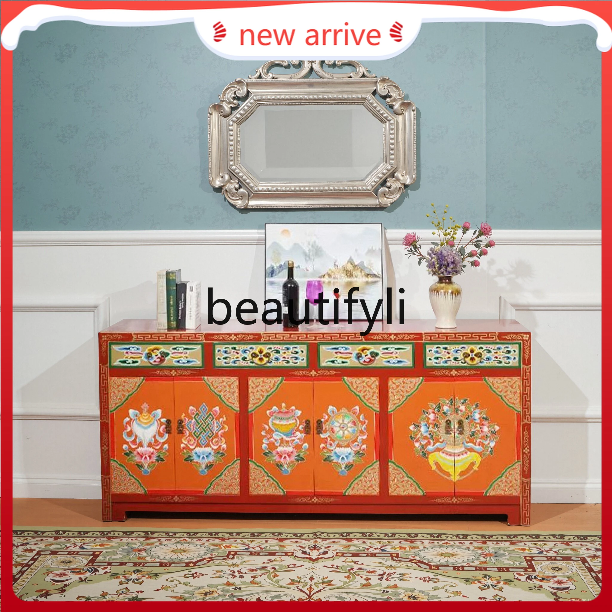 

D2520 Chinese solid wood simple dining cabinet dining side tea storage wine cabinet kitchen cupboard