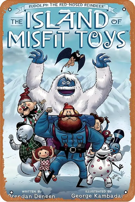 The Island of Misfit Toys Retro Metal Tin Sign Funny Sign, for Home, Coffee, Living Room, Bedroom, Kitchen, Bar, Coffee Shop, Ga