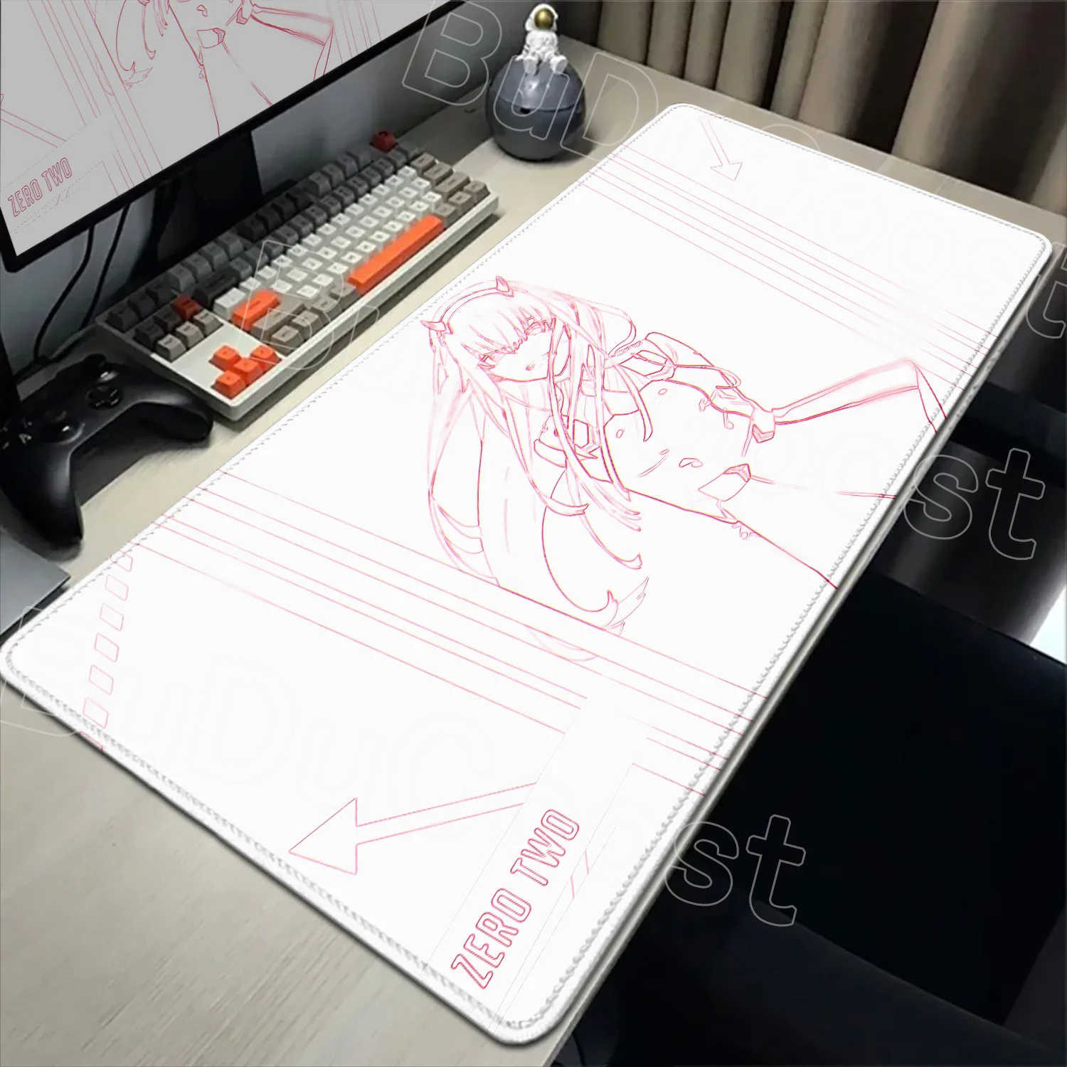 

New Pink Line Drawing Art Girl Mousepad Mouse Pad Large Size Rubber Base Anti-slip Desk Accessories Office & Gamer Keyboard Mats