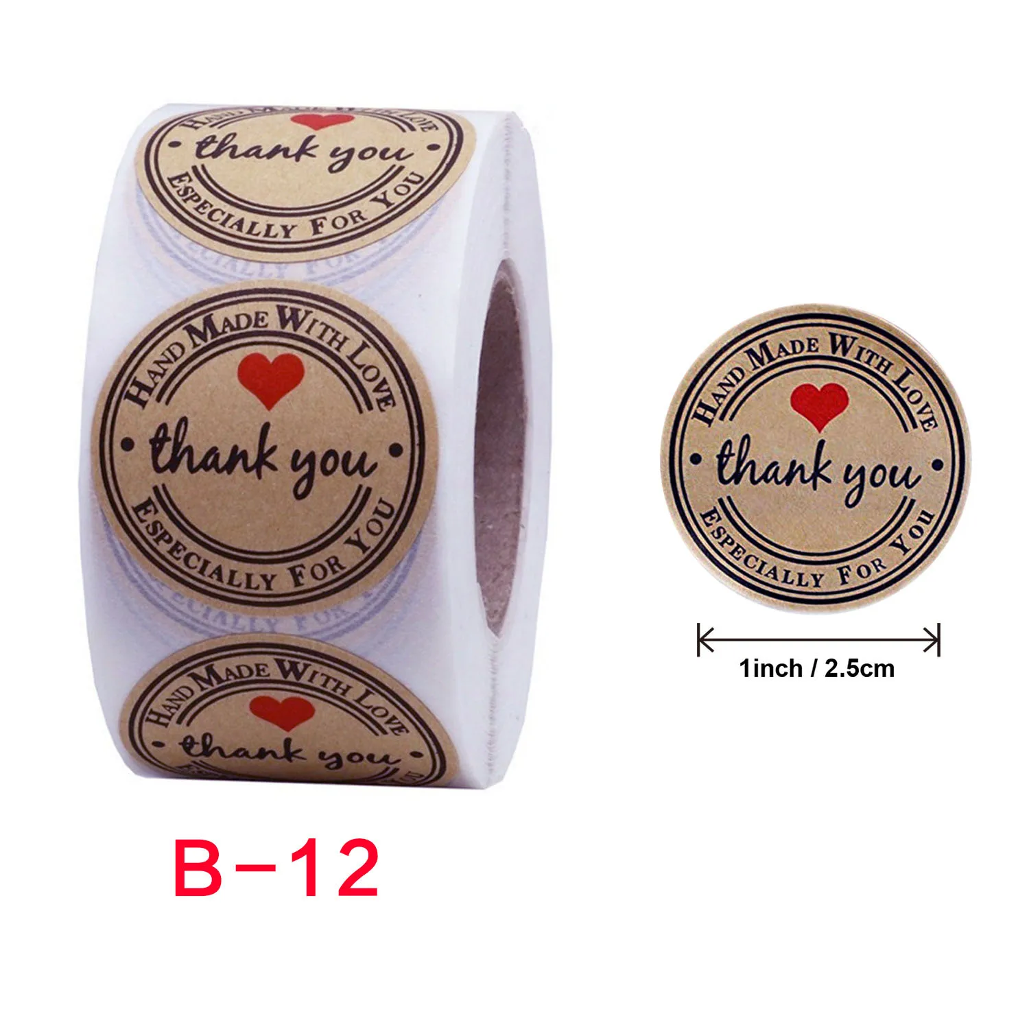 500Pcs Scrapbook Gift Baking Packaging Sticker Sealed Label Round Natural Kraft Paper Handmade Thank You Sticker Cute Stationery
