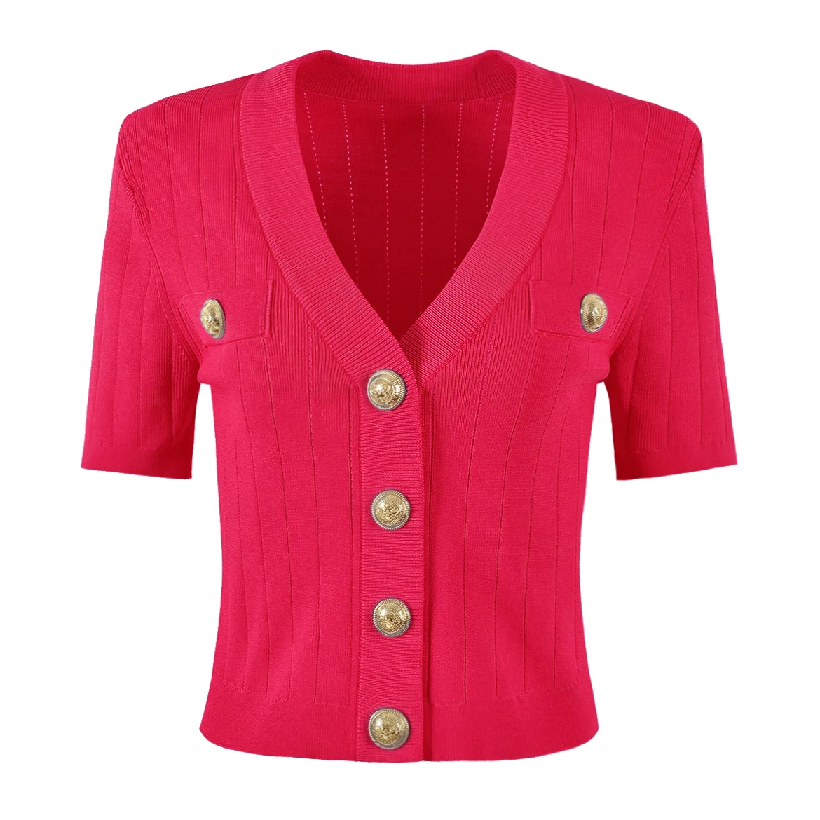 

Spring And Summer New Fashion Classic High-Quality Commuting Temperament Women's Knitted Sweater Cardigan Short Sleeved Top