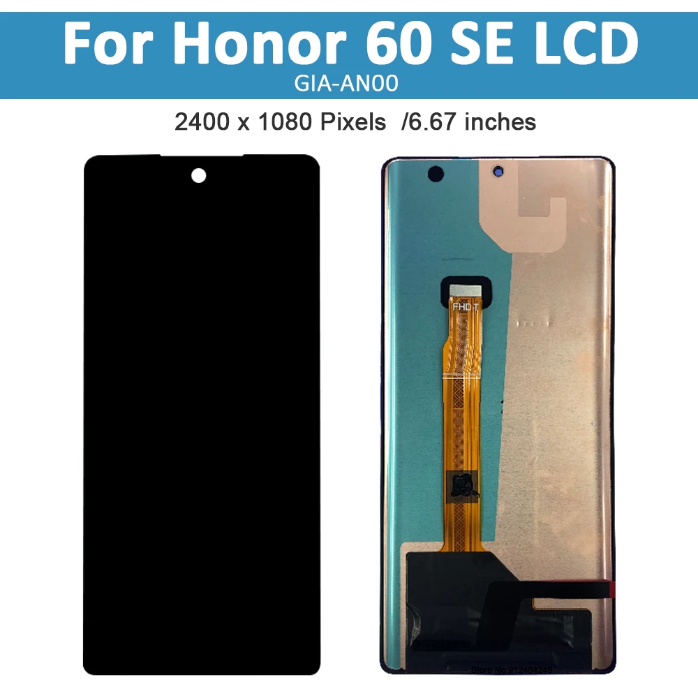 6.67''Original oled For Huawei Honor 60 SE LCD Display Touch Screen Digitizer Replacement For Honor 60SE GIA-AN00LCD with frame