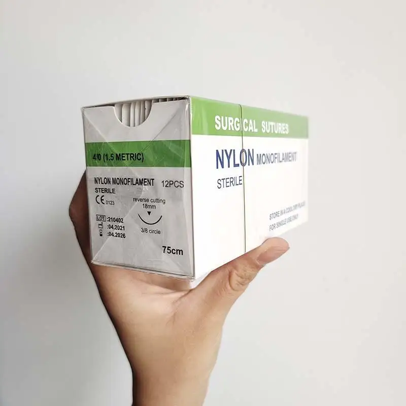 1/2/3PCS Nylon Monofilament Thread Suture 4.0 Dental Surgical Needle Suture Practice 4/0 Non-injured Teaching Study Demo