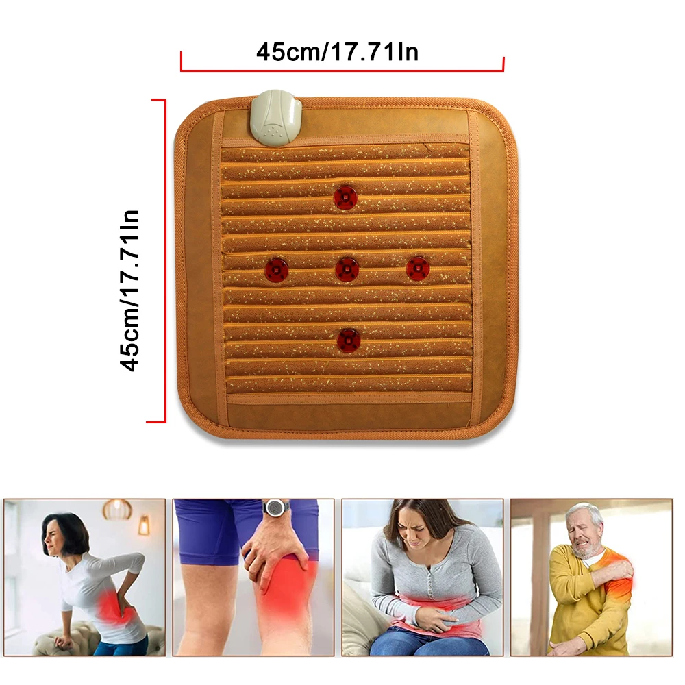 5 Photon Far Infrared Heating Pads Negative Ions Magnetic Therapy Full Tourmaline Beads Back  Relieve Muscle Fatigue Pain