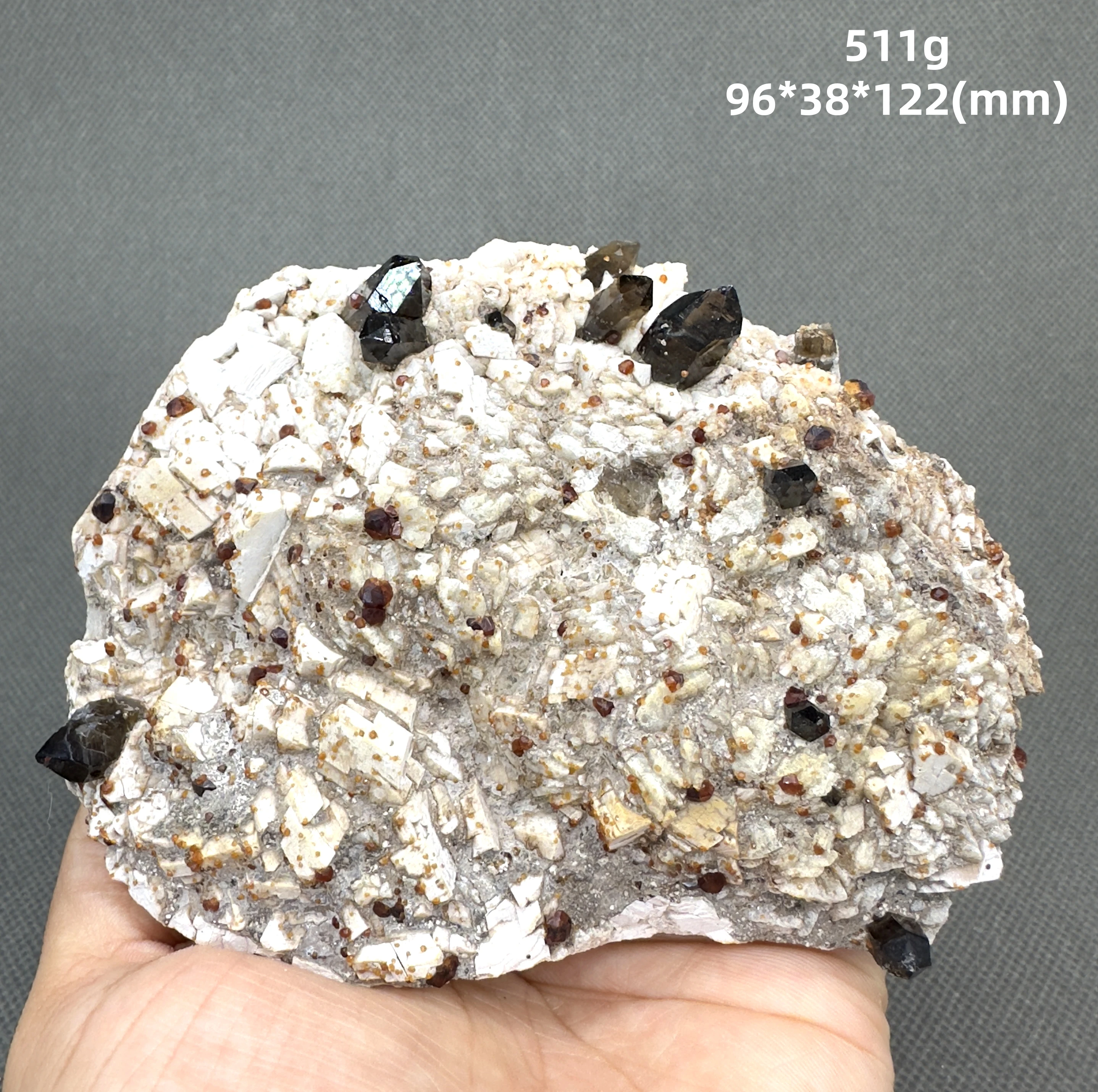 Natural florescent Hyalite and garnet symbiosis mineral specimen stones and crystals healing crystals quartz