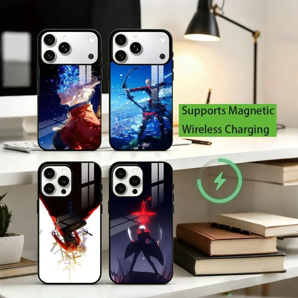 

A-Anime Fate Emiya Shirou Phone Case For iPhone17,16,15,14,13,12,11 Plus,Pro Compatible with magnetic wireless charging
