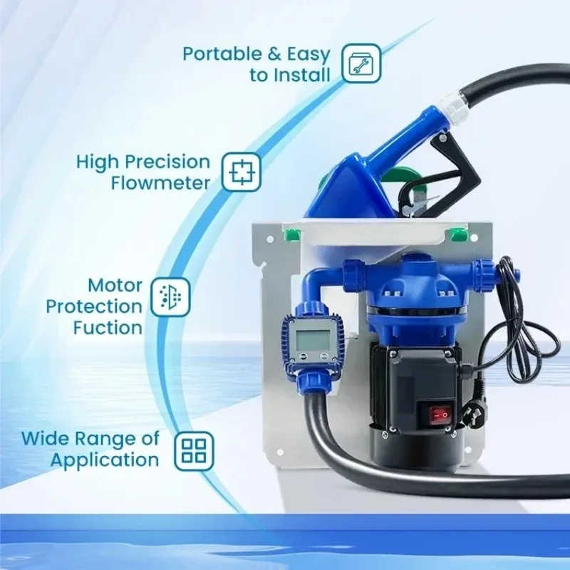 220V/110V Electrical Diaphragm Pump Kit - Includes nozzle, flow meter and piping for medium-sized storage tanks