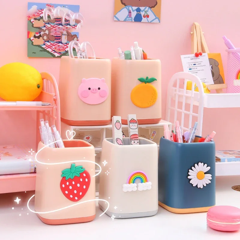 جديد الحيوان حامل القلم الرصاص صندوق القرطاسية تخزين الحاويات مستحضرات التجميل سطح المكتب لطيف المنظم صندوق اللوازم المدرسية القلم الحاويات