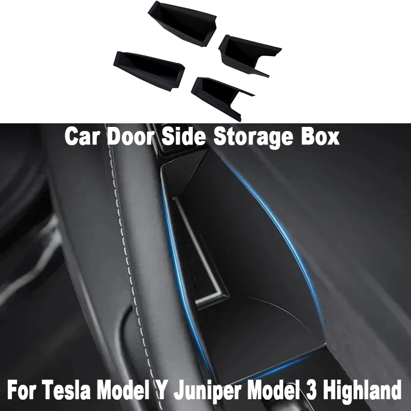 

Для Tesla Model Y Juniper Model 3 Highland Автомобильная дверь, боковой ящик для хранения, подлокотник, контейнер для телефона, дверной органайзер, ручка, карманный лоток