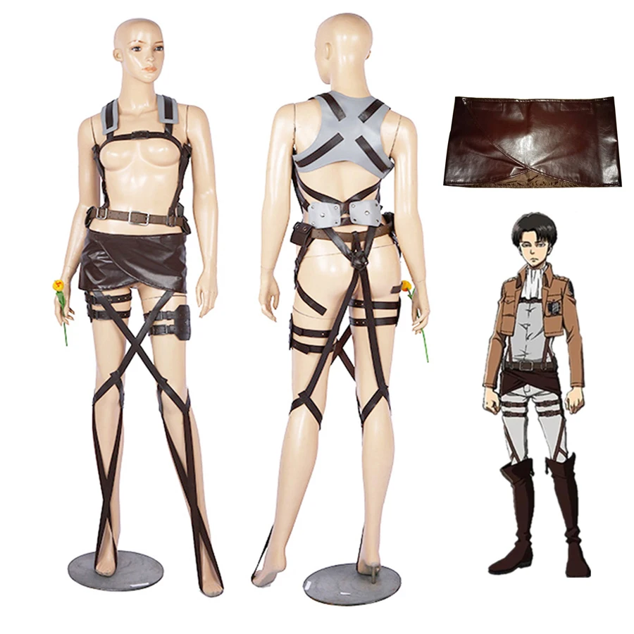 

Attack On Titan Cosplay Belt Sets Leather Skirt Shingeki No Kyojin Recon Corps Hookshot Adjustable Harness Belts Costume Outfits