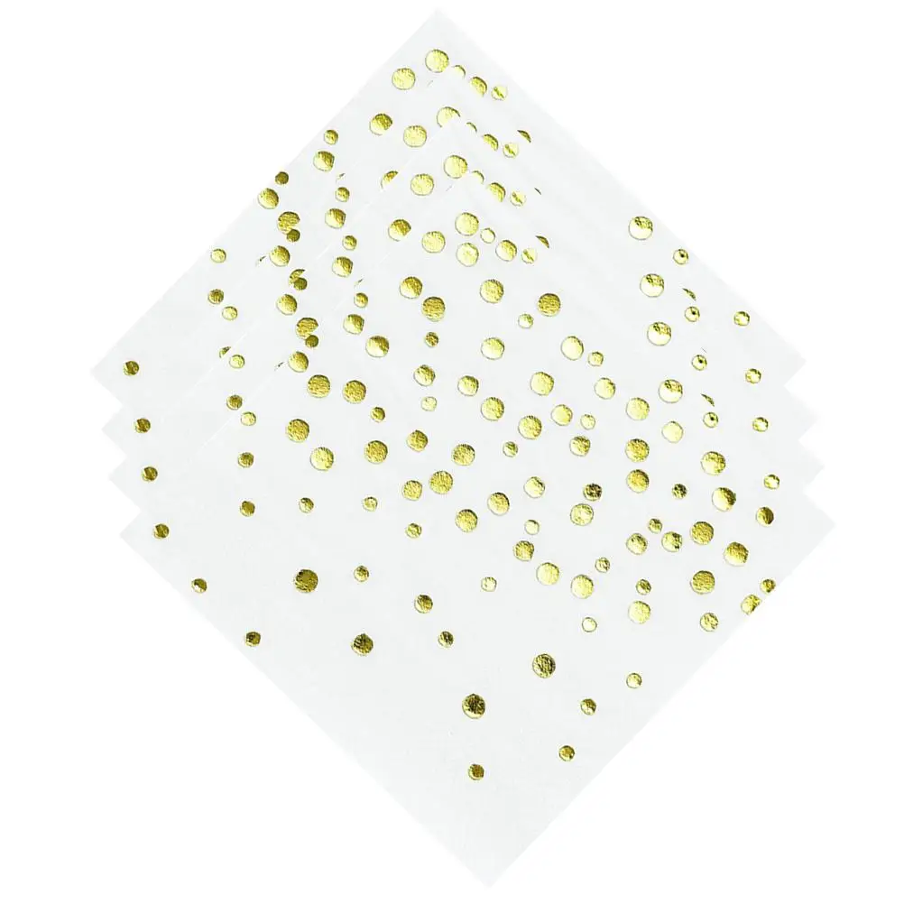

100 Pcs Gilding Napkins Shiny Printed Paper Dinner Party Event Premium Material Birthday Bridal Baby Shower Wedding Celebration