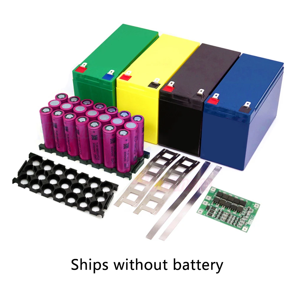 18650 Battery Box Set With Nickel Plate Holder 12V 7ah Lithium Battery Box Accommodate 21 18650 Batteries