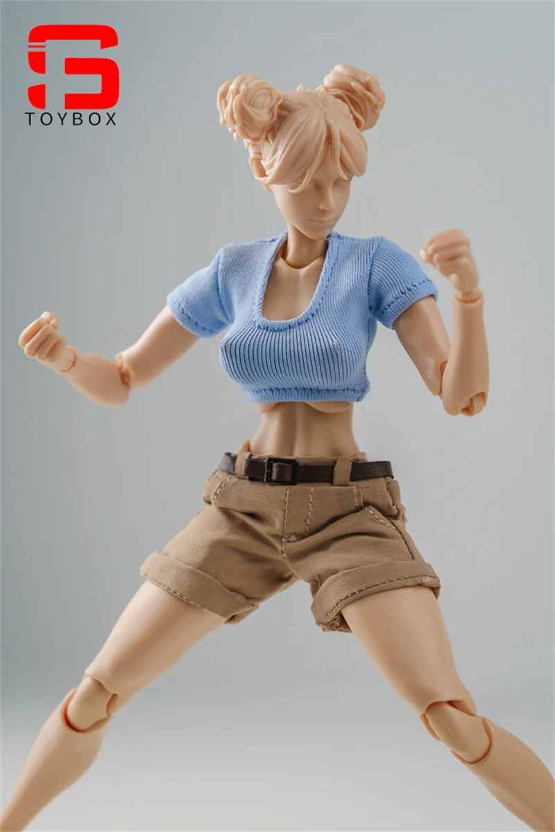 W magazynie 1/12 Scale Female Tight Short T-shirt Casual Shorts Clothes Model Fit 6'' Romankey Soldier Action Figure Body Dolls