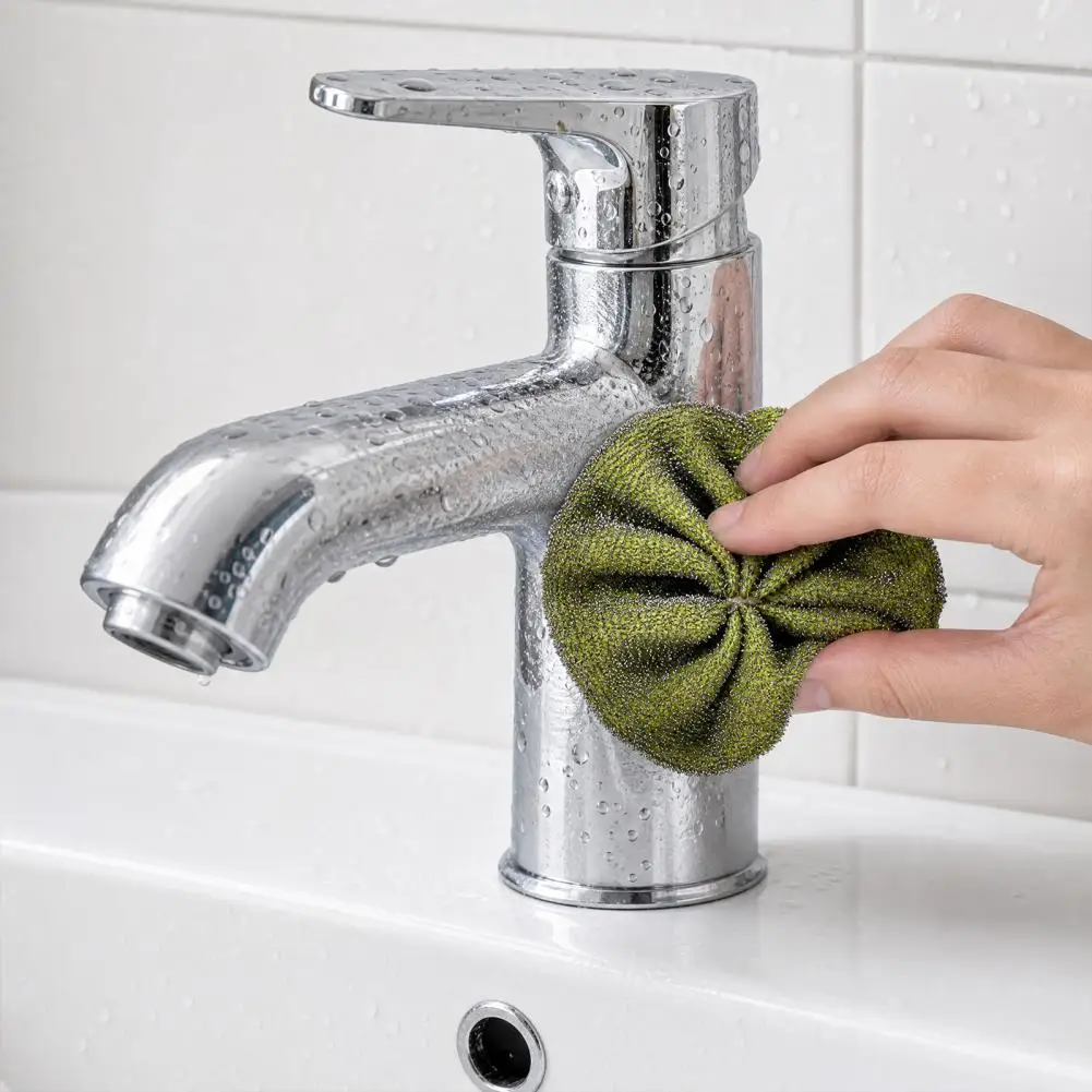 Grill Wiper 3pcs Steel Wool Scrubber Pads Wire Dishwashing Rags Heavy-duty Scrubbers for Kitchen Bathroom Grill Surfaces Cloth