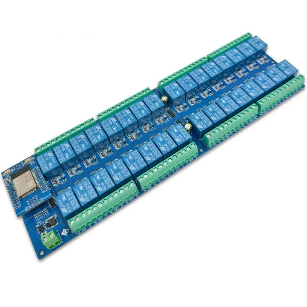 DC5V/DC12V/DC24V ESP32 32 Channel Relay Module ESP32-WROOM Development Board Secondary Development Relay Module Smart Home Relay
