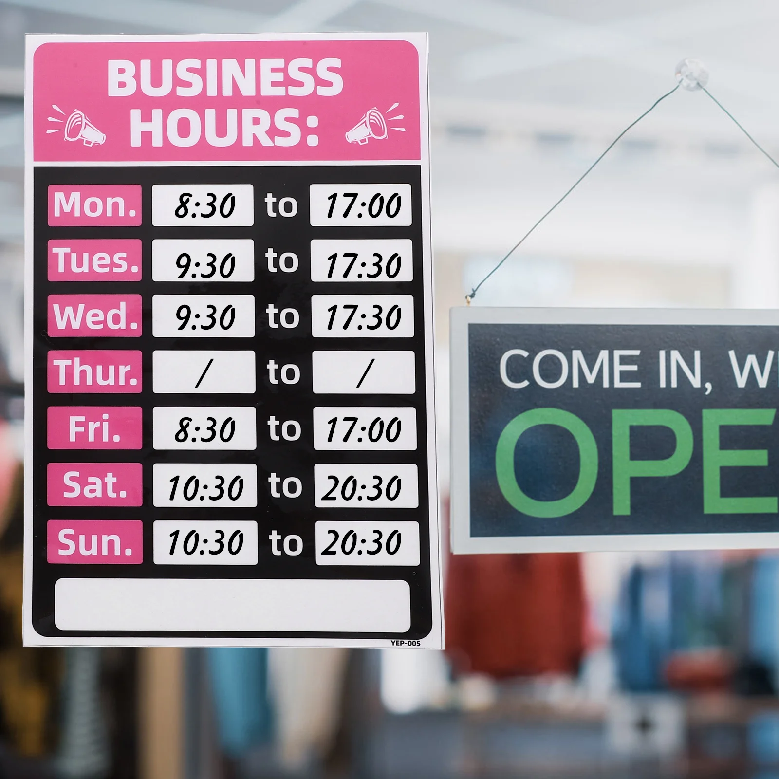 

Business Hours Sign Store Opening Stickers Closed Signs for Shop and Shops with Adhesive Times