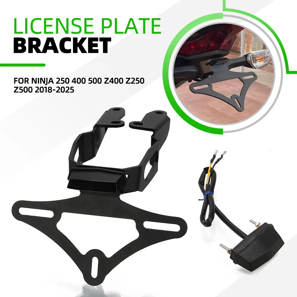 

Для KAWASAKI Ninja 250 400 500 Z400 Z250 Z500 2018-2021 2022 2023 2024 2025 Держатель номерного знака Кронштейн Комплект устранения крыла