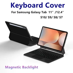 Keyboard Case For Samsung Galaxy Tab S10+ S9+ FE+ S8+ S7 FE Plus 12.4 Inch S9 FE S8 S7 11 Tablet Magic Book Cover Backlight