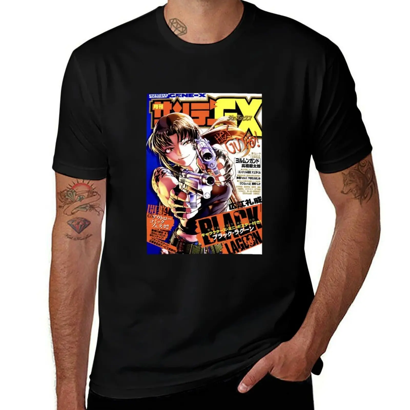 

Revy Black Lagoon Hey Guys T-Shirt Large Size Short Sleeve T-Shirt