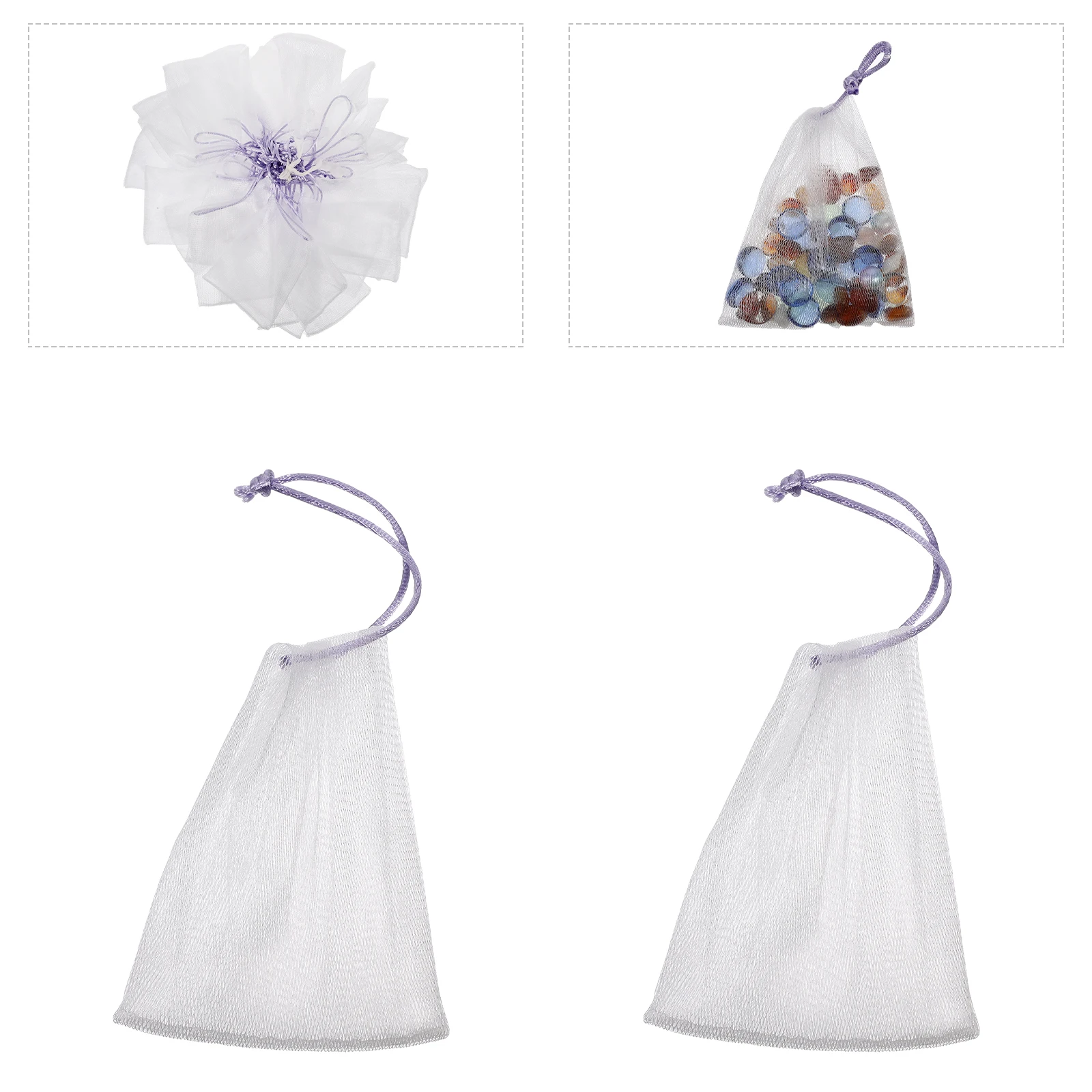 

40pcs Soap Bag Foaming Net Bubble Maker Shower Fun Comfortable Texture Wall Hanging Drawstring Design Easy Closure Quick Drying
