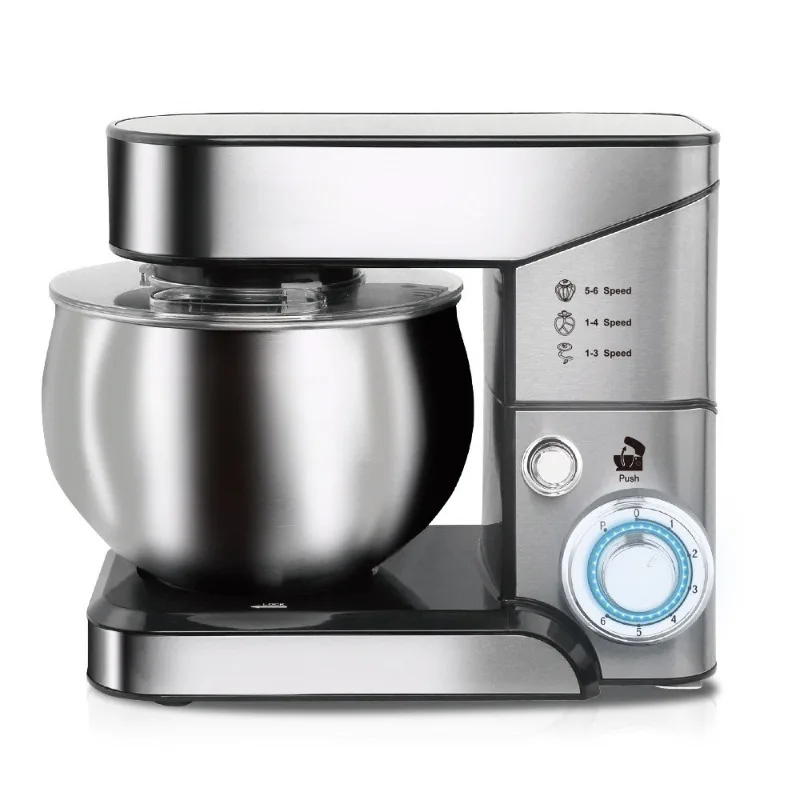 3-in-1 Stand Mixer Automatic Dough Kneader Egg Beater Multifunctional Stainless Steel Bowl 6-Speed Tilt-Head Quiet Home Baking