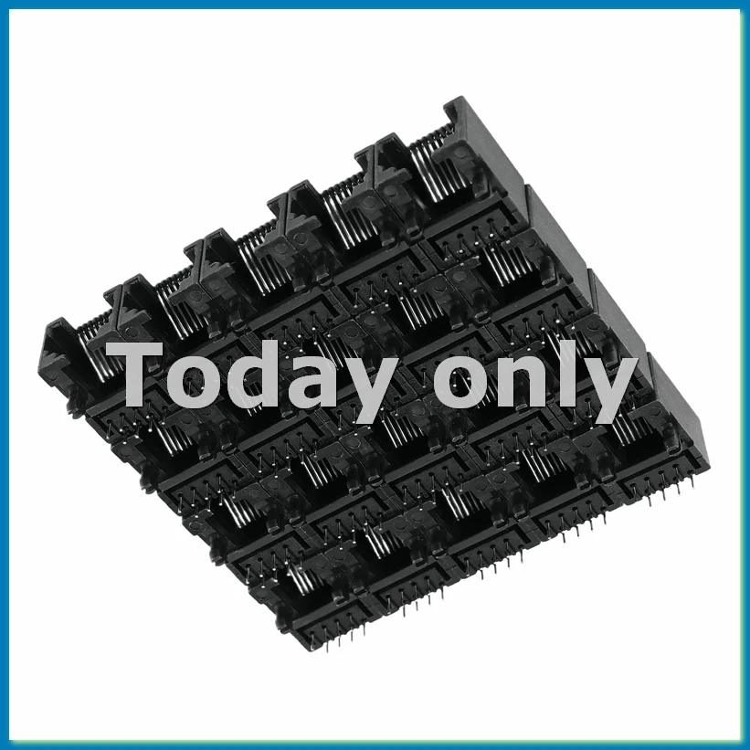 20pcs RJ45 8P8C Computer Internet Network PCB Jack Socket Black-A10G