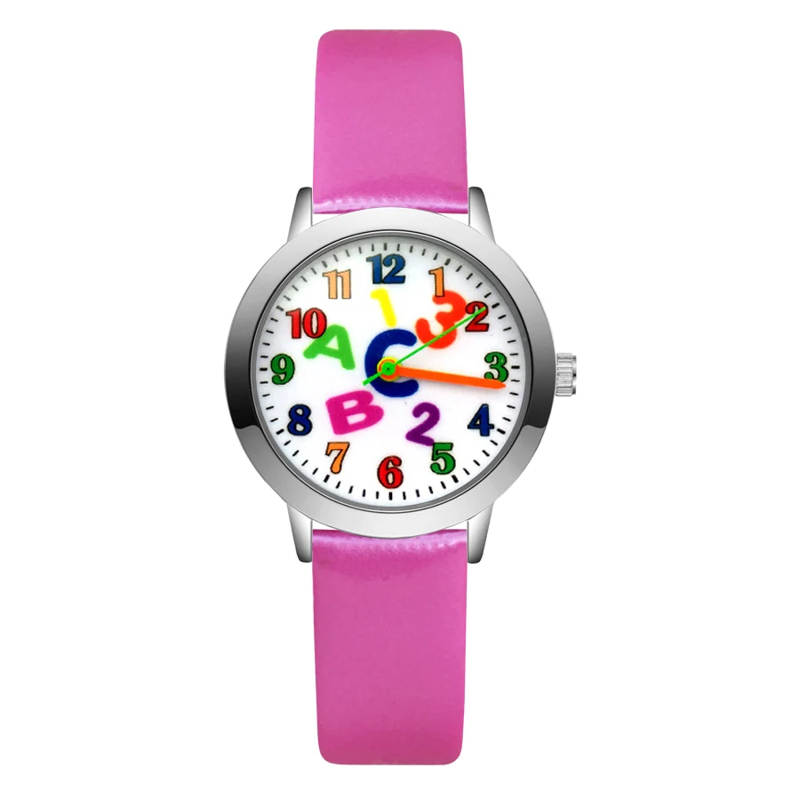 Fashion Cartoon Rainbow Kids Student Girls Boys Quartz Leather Nylon Strap high end Brand Watch Factory Wholesale