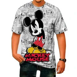 Vintage T-Shirt For Men Disney Mickey Mouse 3D Printed Casual Round Neck Shirt Quick-Drying Exquisite Oversized Men's Clothing