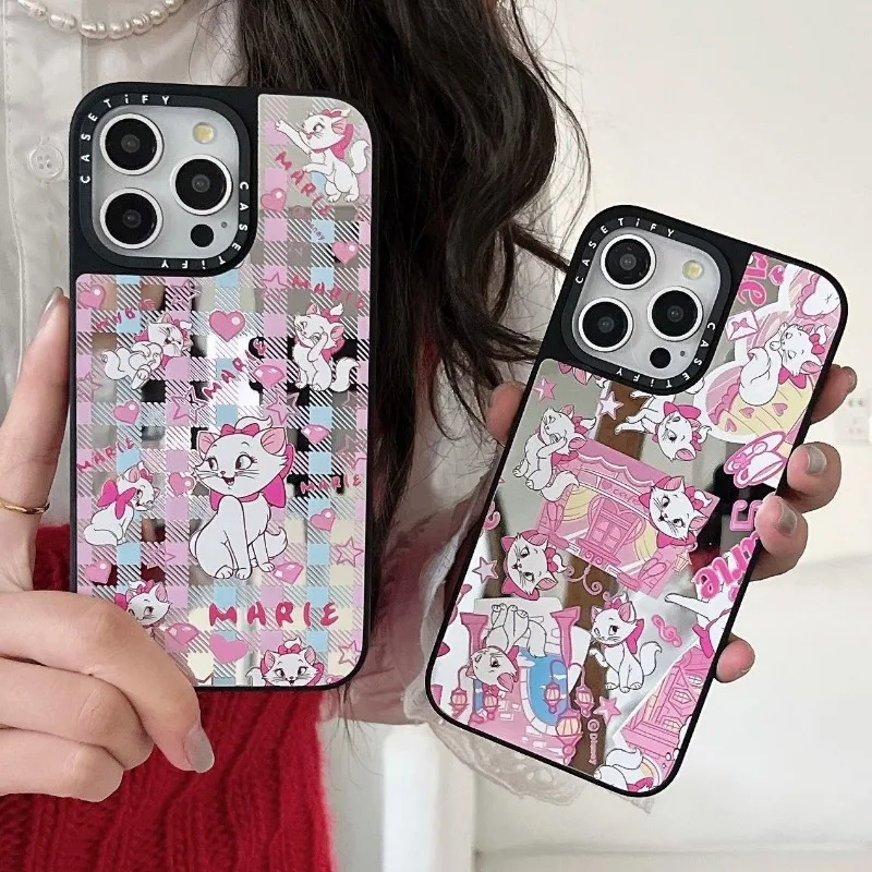 

Чехол для телефона с мультяшным рисунком Дисней: розовая кошка Мэри, подходит для iPhone 15 Pro Max/16 Pro/14 Plus/13 и других моделей