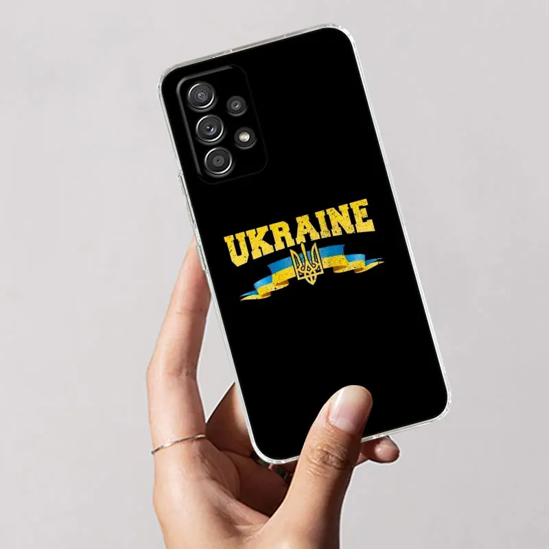 Ukraine Girl Flag Case For Samsung Galaxy A55 A54 A52 A53 5G A15 A14 A13 A21S A23 A51 A34 A35 A33 A32 A72 Phone Case Clear Cover