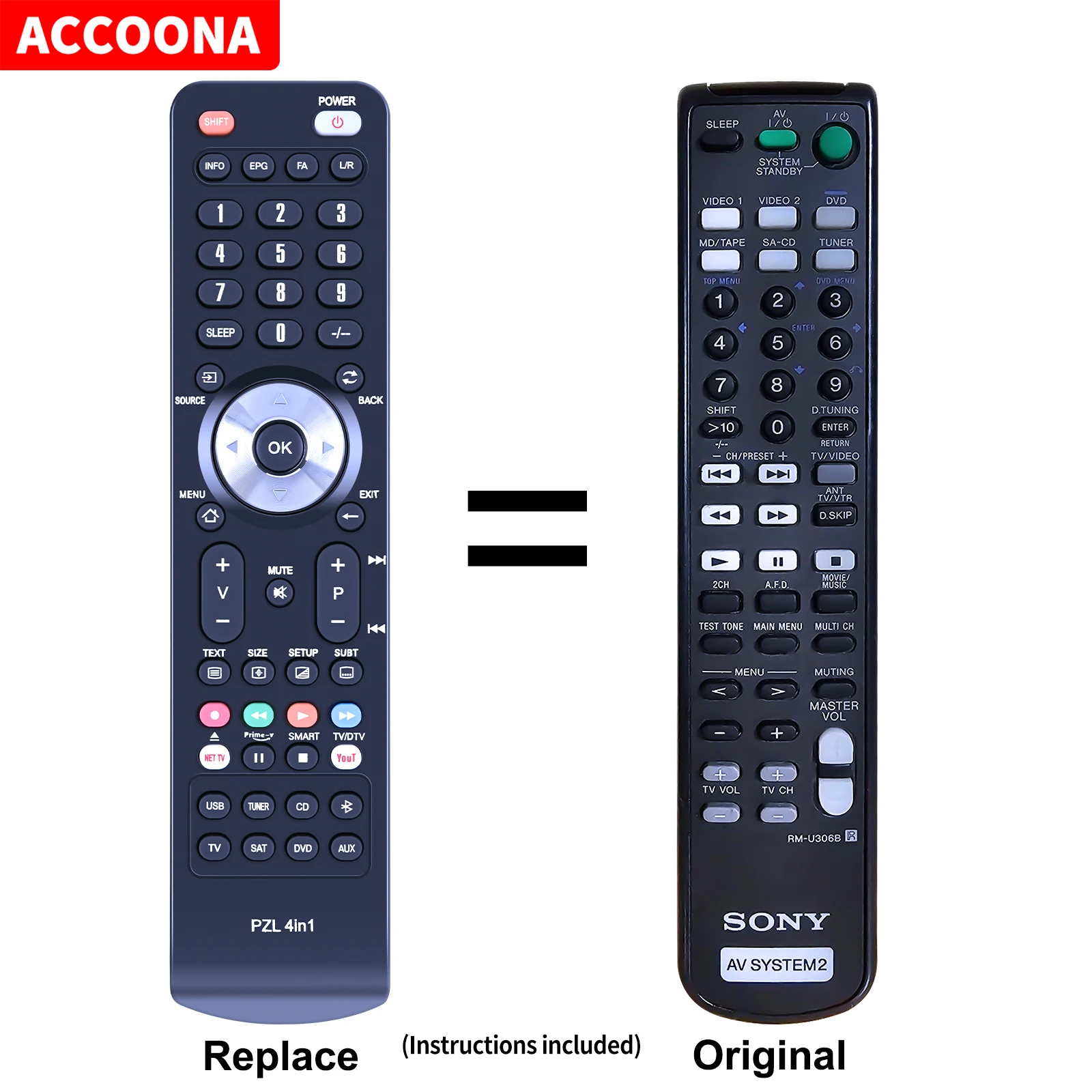 Remote control RM-U306  RM-U306B RM-U306A for sony STR-DE485 STR-DE485SE STR-DE485P