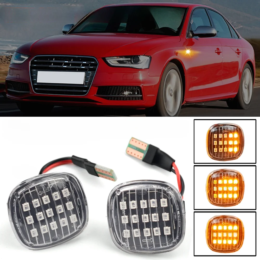 

Dynamic LED Side Marker Turn Signal repeater Light for AUDI A3 A4 A8 SKODA Octavia Roomster Rapid Fabia SEAT Cordoba Ibiza Leon