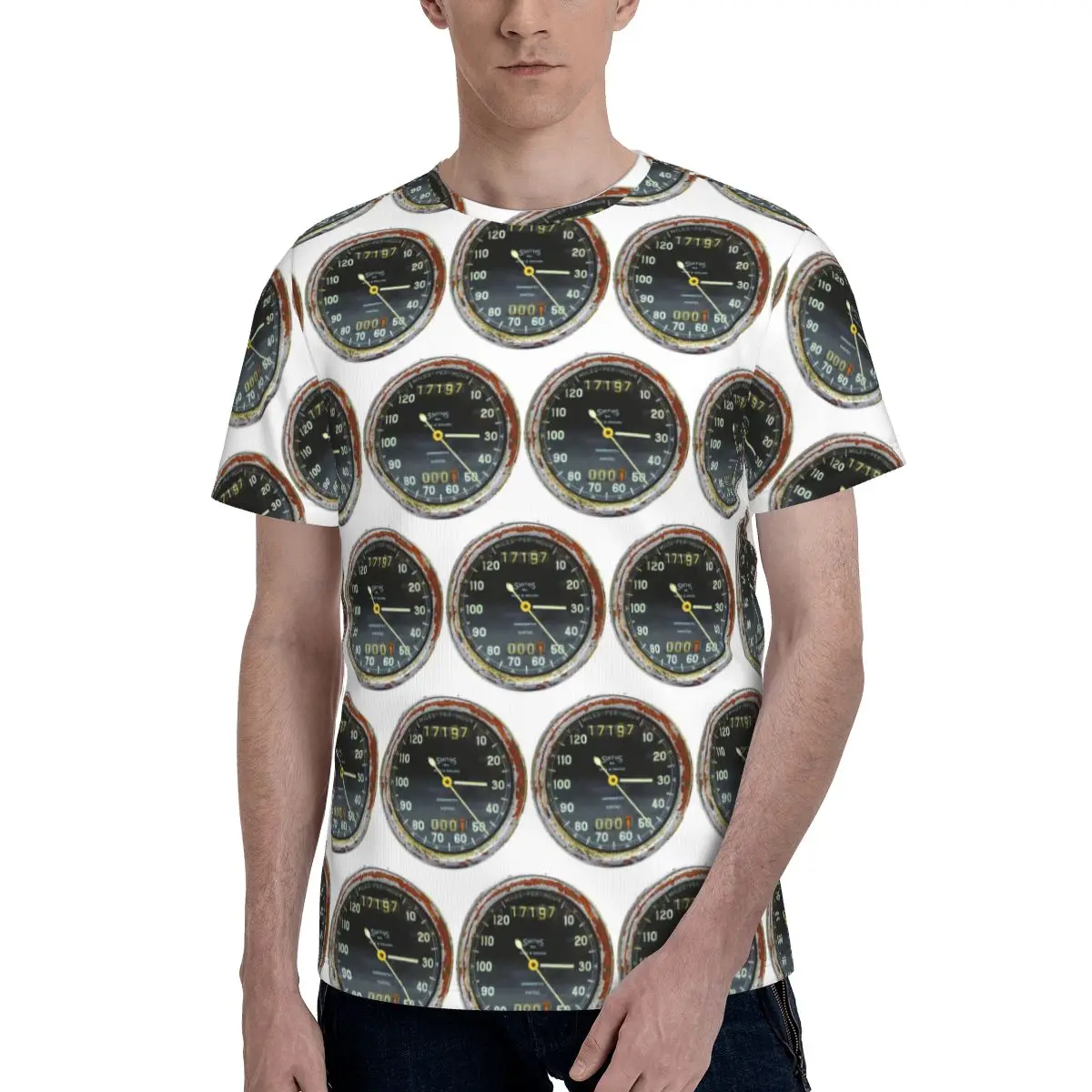 OLD SPEEDOMETER T-Shirt for Men Cotton T Shirts Men's Short Sleeve Round Neck Summer Clothes Tops