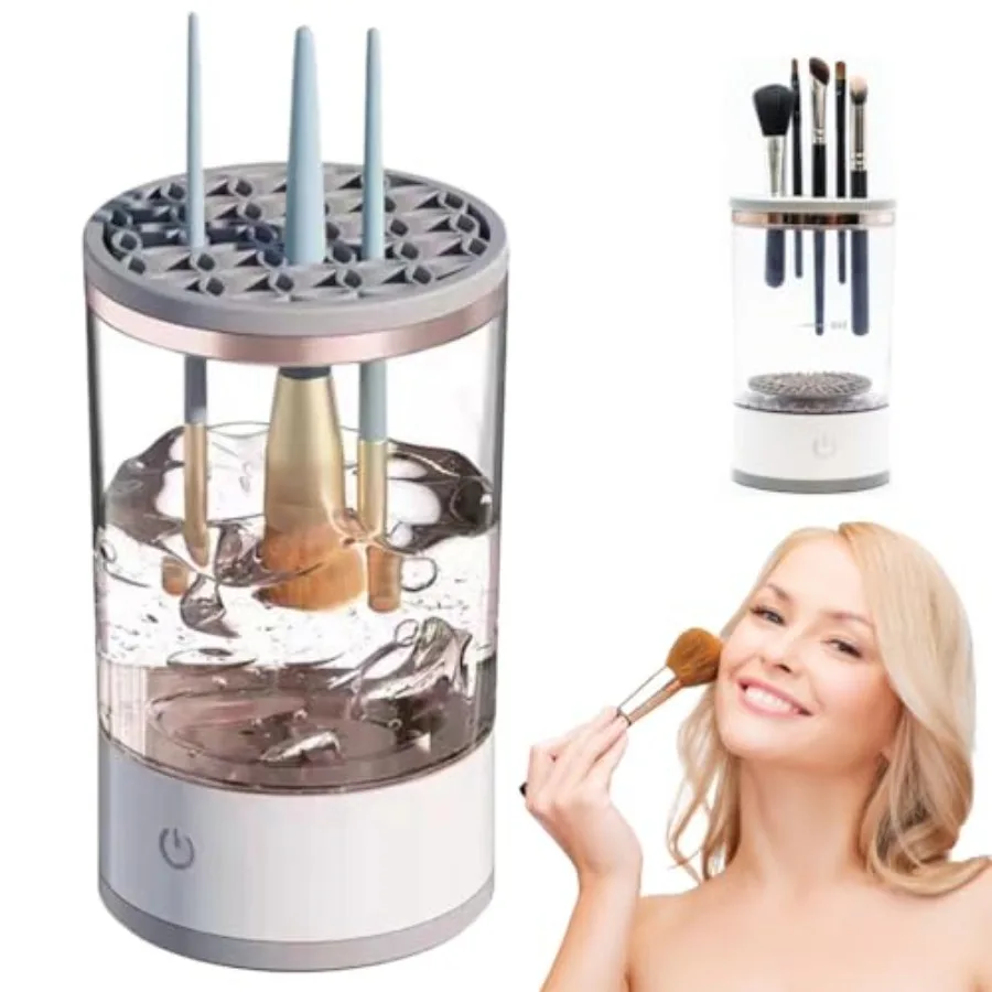 

Electric Makeup Brush Cleaner Machine with Brush Clean Mat 2024 Automatic Cosmetic Brush Cleaner Makeup Brush Tools for All Siz