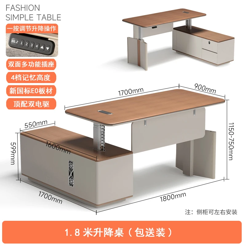 Elektrisch opklapbaar Advanced Sense President's Desk Bureau en stoel