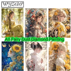 Girl 100% Fairy Dust Diamond Painting Kit Cartoon Full Diamond Embroidery Cross Stitch AB Diamond Art Crystal Home Decoration
