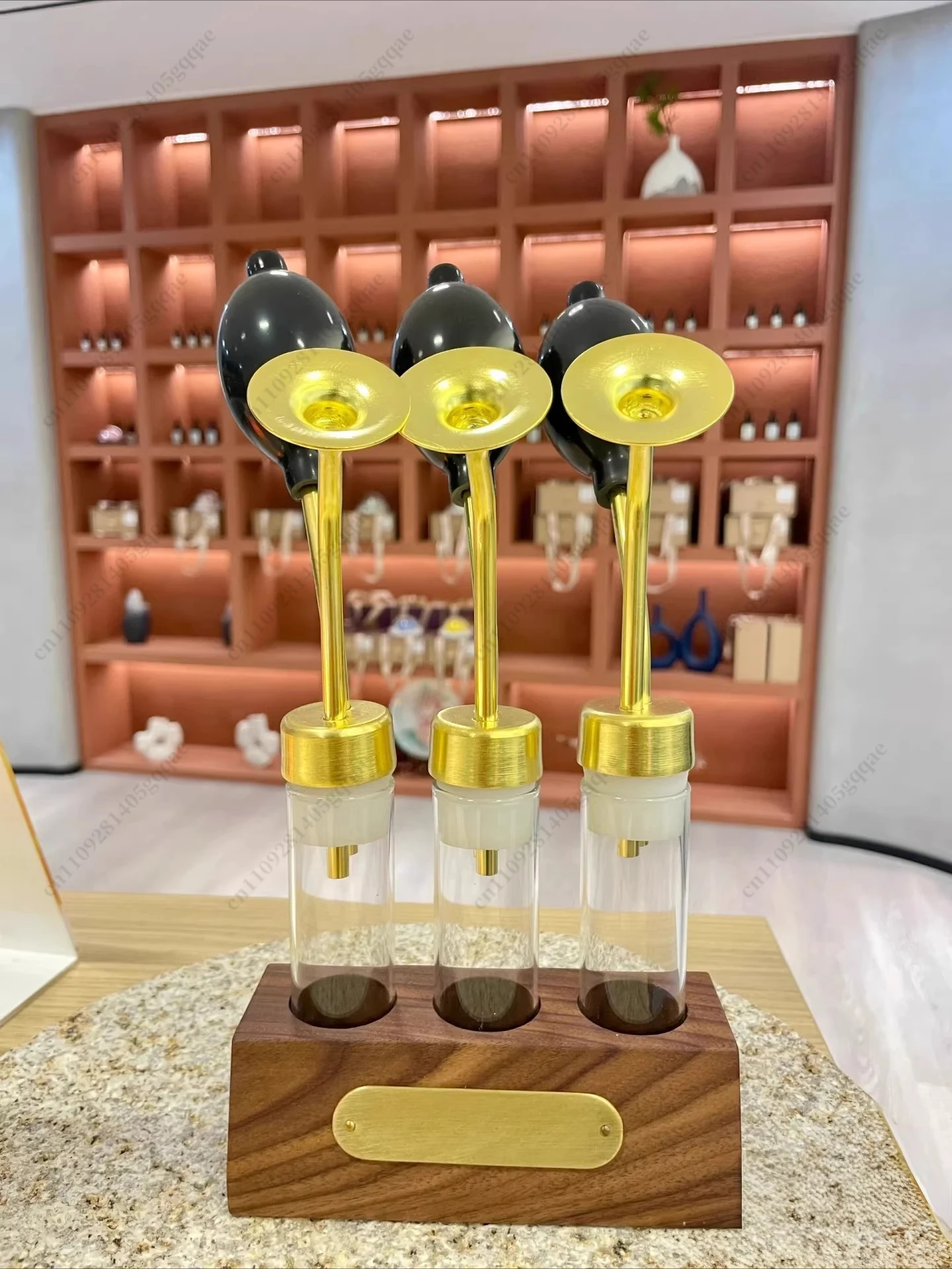 Kreative Duftflasche aus Glas, Duftinstrument aus Messing, Duftkaffeebohnen – Detail 3