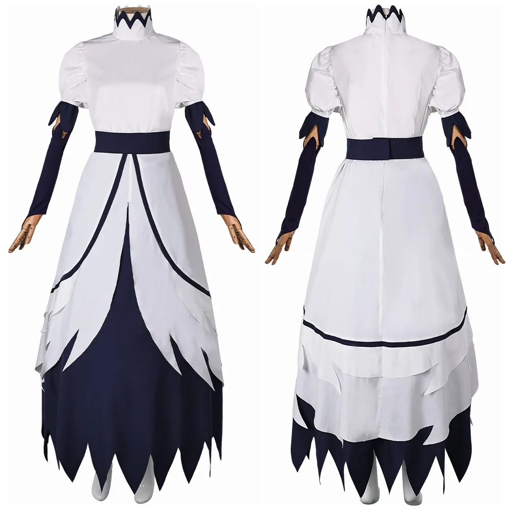 Stella Cospaly Costume white dress belt Cartoon TV Evil Leader Roleplay Outfits Hallowmas Party Uniform Carnival Role Play Suits