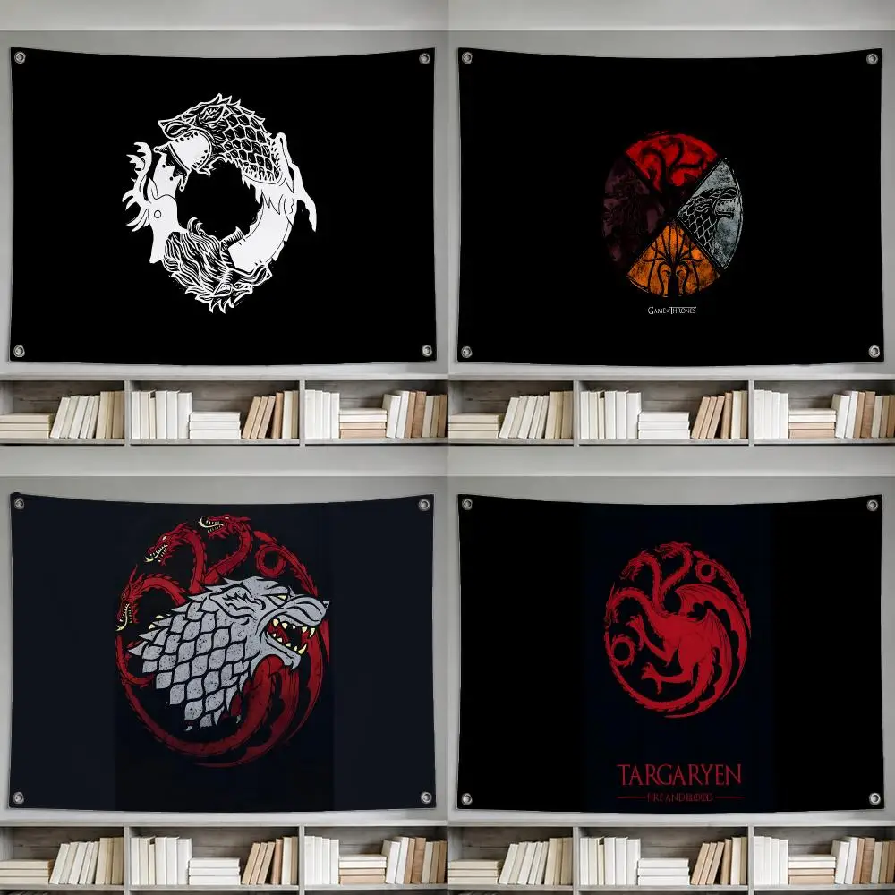 TVSeries‑Game Of Thrones Family Sigils banner,wall hanging flag,indoor outdoor wall decor,yard garden porch patio