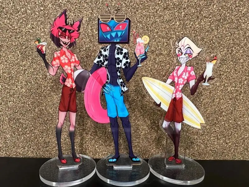 15Cm Acrylic Standees for Hazbin Hotel Creative Desktop Decorations Anime Character Standing Plates Niffty Vaggie Charlie Husk