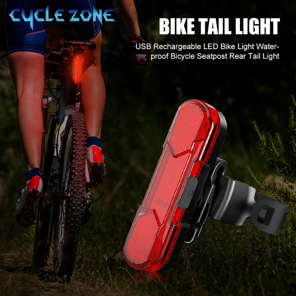 Luz trasera de bicicleta, linterna LED recargable por USB, advertencia de seguridad de conducción nocturna, lámpara trasera de ciclismo, accesorios para MTB