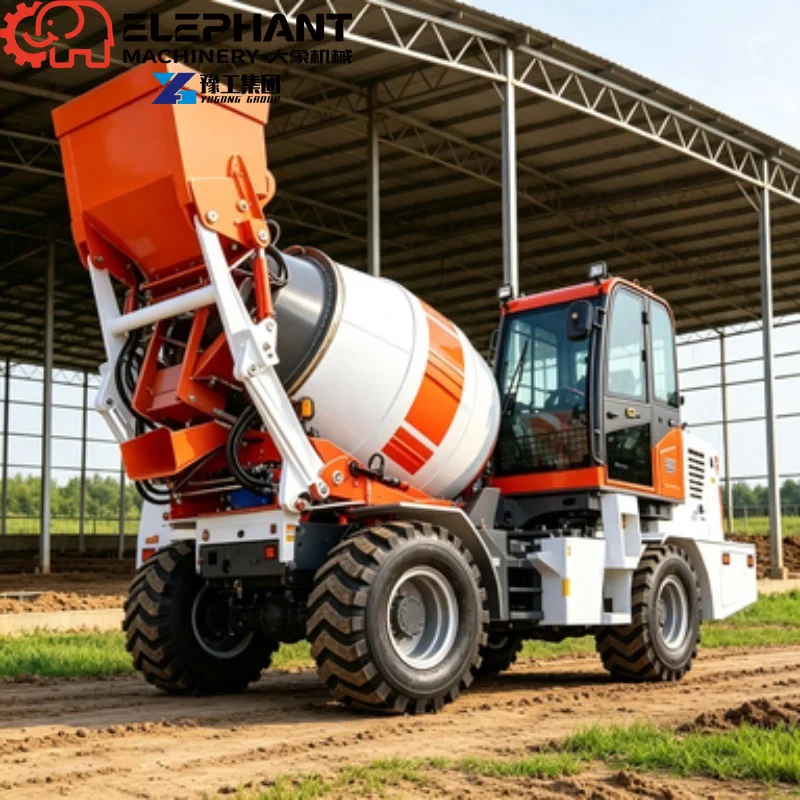 Construction Industry Self-Loading Concrete Mixer Truck, Diesel Mobile Type Equipped With Standard Complete Core Components