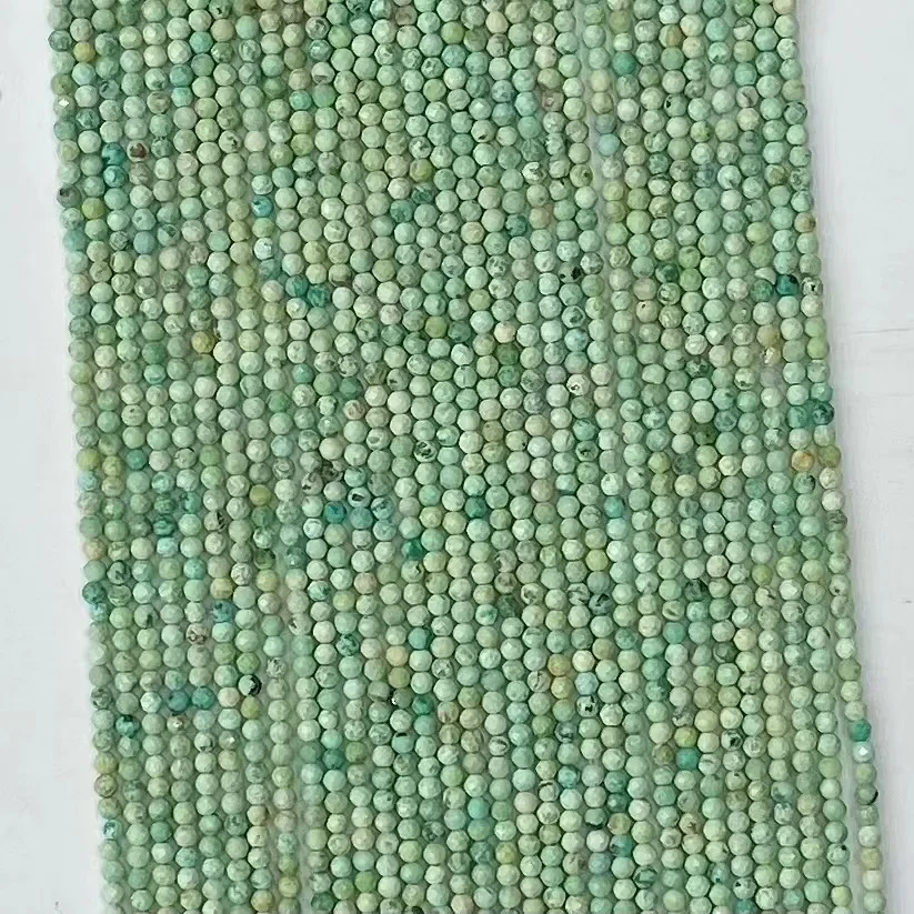 Natural Turquoise Facted Round Beads Loose Beads Energy DIY Bracelet Necklace 38cm Gemstone Crystal Women Fashion Style Elegant