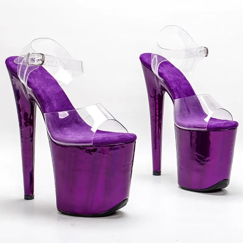 

Women's 20CM/8inches PVC Upper Plating Platform Sexy High Heels Sandals Pole Dance Shoes 105