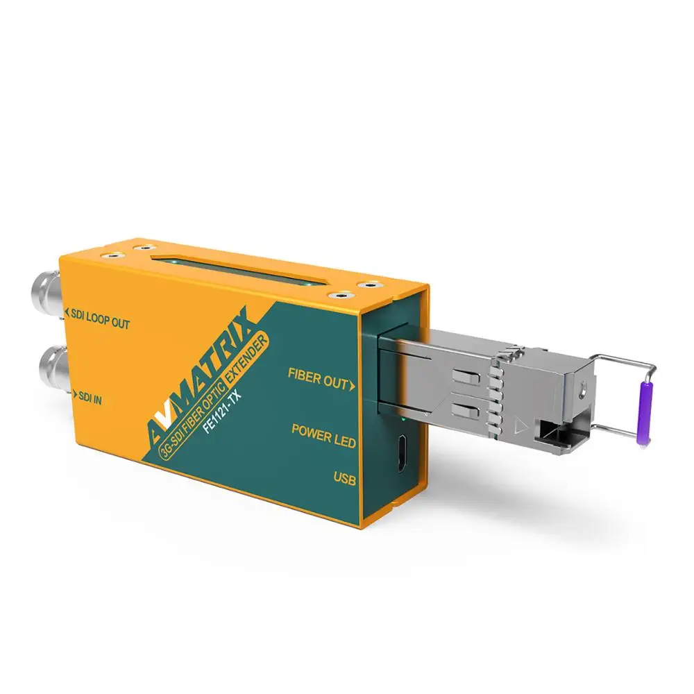 FE1121 AVMATRIX 1 Channel 3G-SDI Video Signal 20KM Transmission Over Optical SDI Fiber Converter